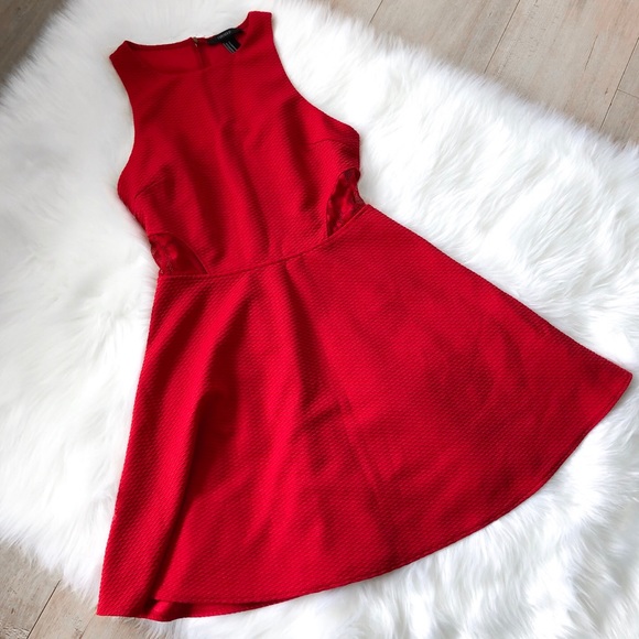 Forever 21 Skater Dress Semi Open Back Ribbed Lace - Picture 2 of 7